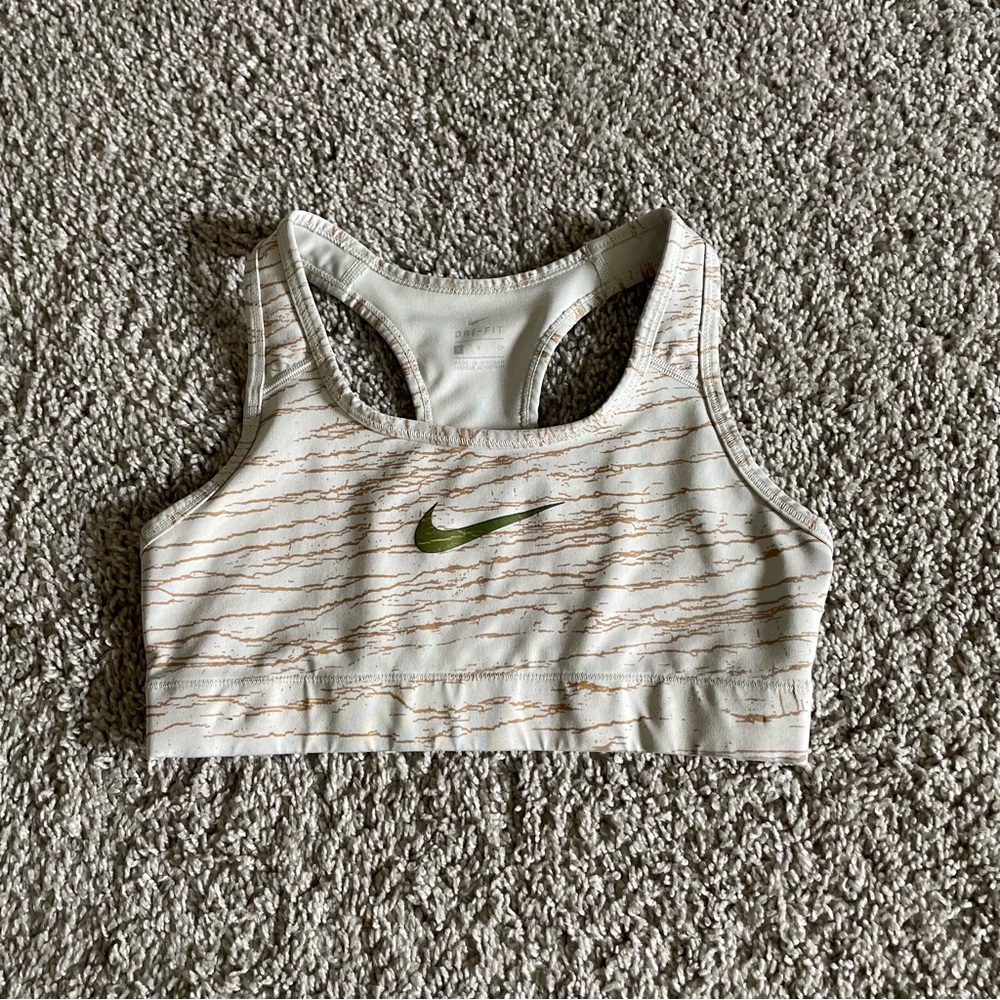 Nike Dri-FIT Sports Bra with Cream and Tan Accents